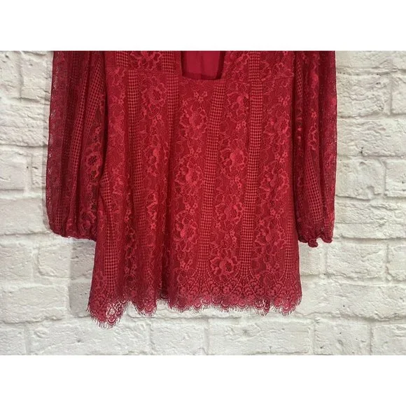 Anthropologie MAEVE Open Back Lace Mini Dress 4P Petites Pockets Stretch 9301 - Picture 11 of 14